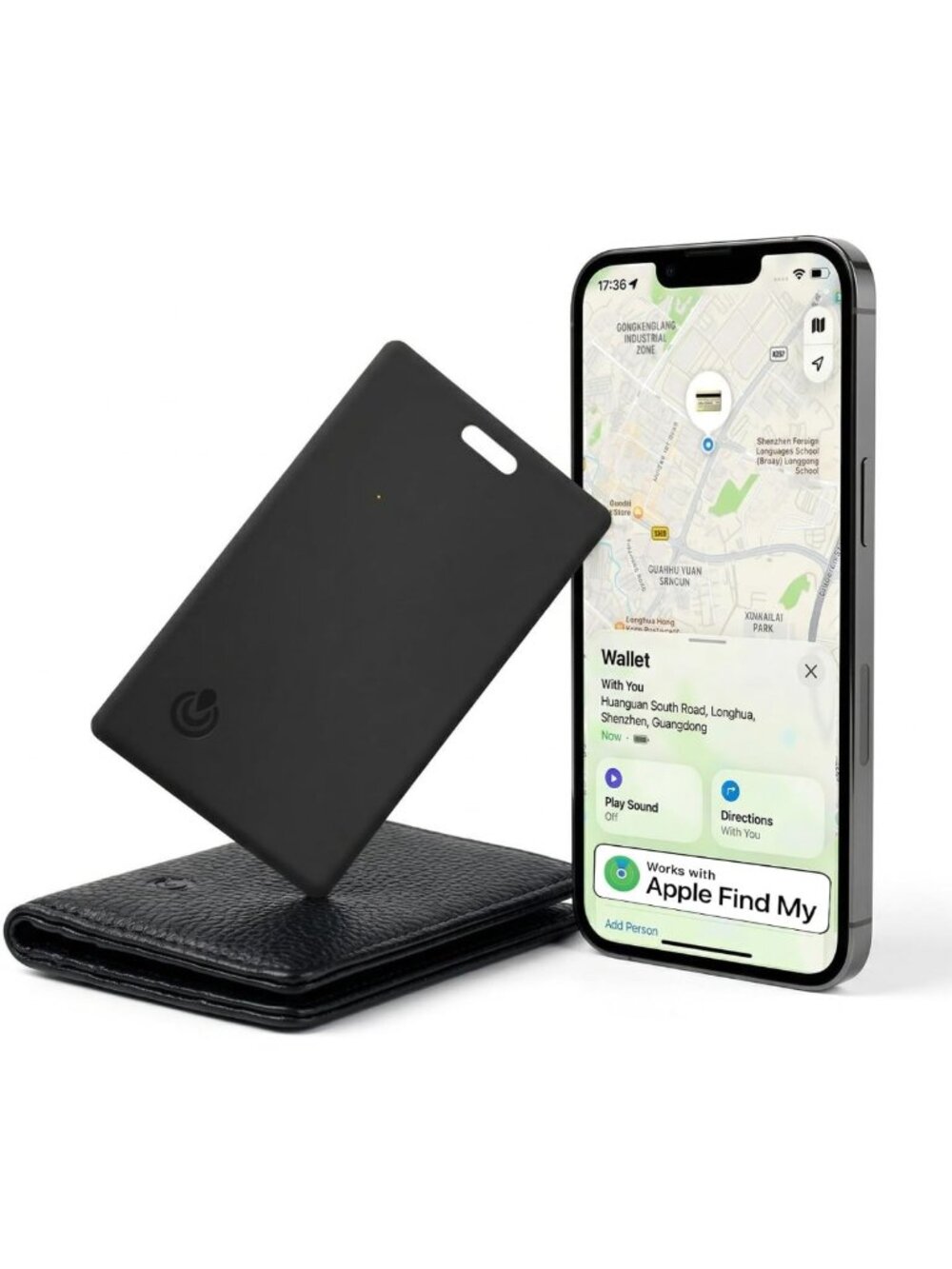 2-in-1 Wallet Tracker Card, Bluetooth Locator for iOS, Find My Compatible Device